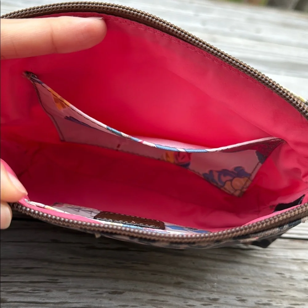 NWT Floral Feather and Leopard Print Women's Wristlet